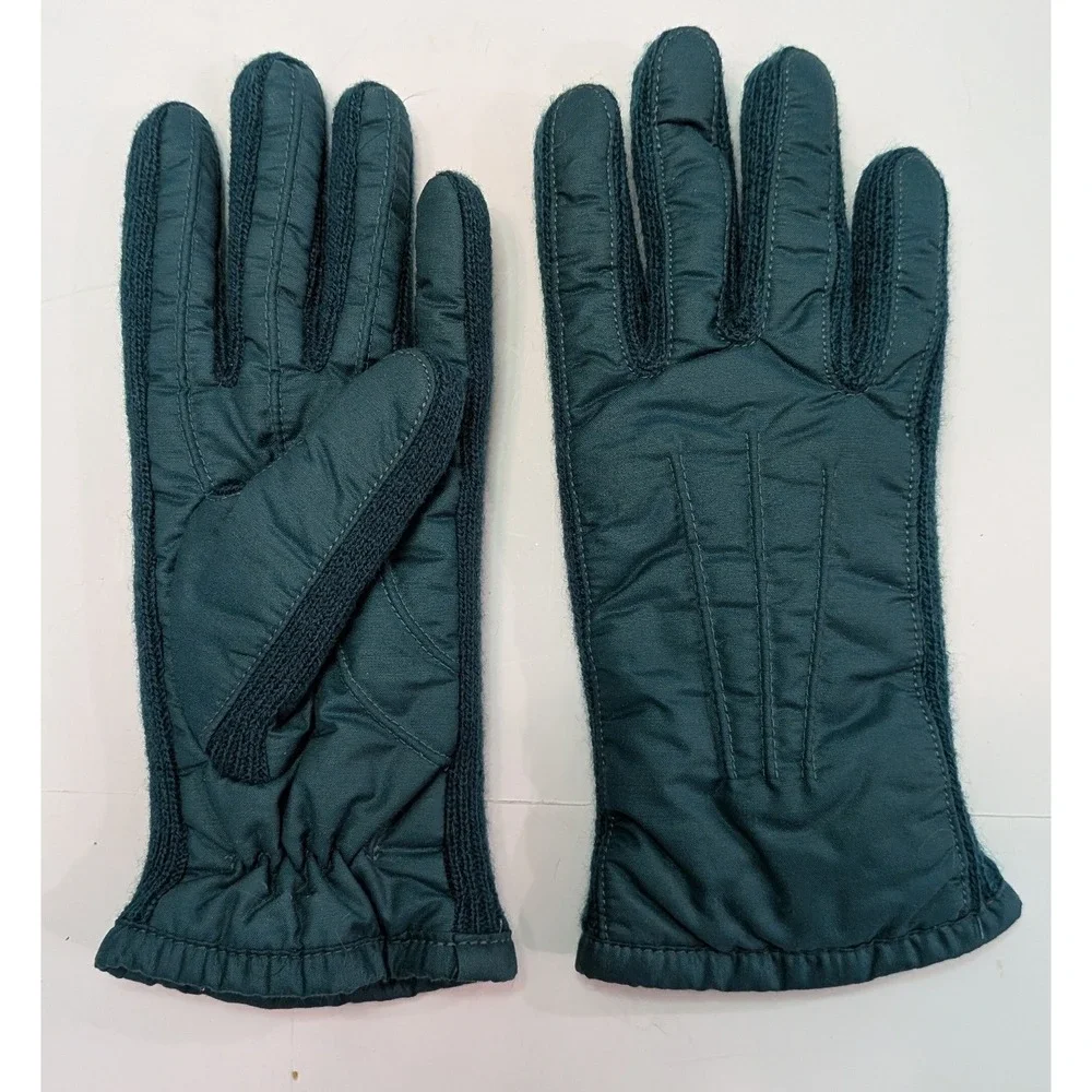 Fownes Thinsulate Gloves Women Size A Teal Green Quilted Winter Thermal
